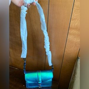 Rare NWOT Rebecca Minkoff Hudson Moto Iridescent Crossbody Shoulder Bag Purse